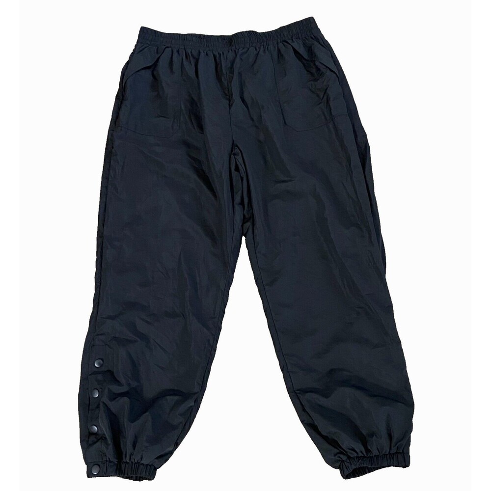 Forever 21‎ Womens Track Jogger Pants Lightweight Elastic Waist Comfort Black 1X